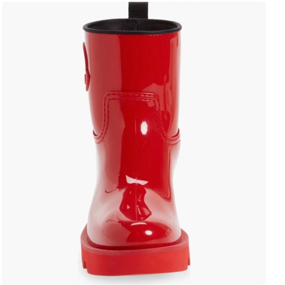 NIB $495 Moncler Ginette Logo Waterproof Rain Boot (Women) 7US / 37EU, RED! - Picture 4 of 7